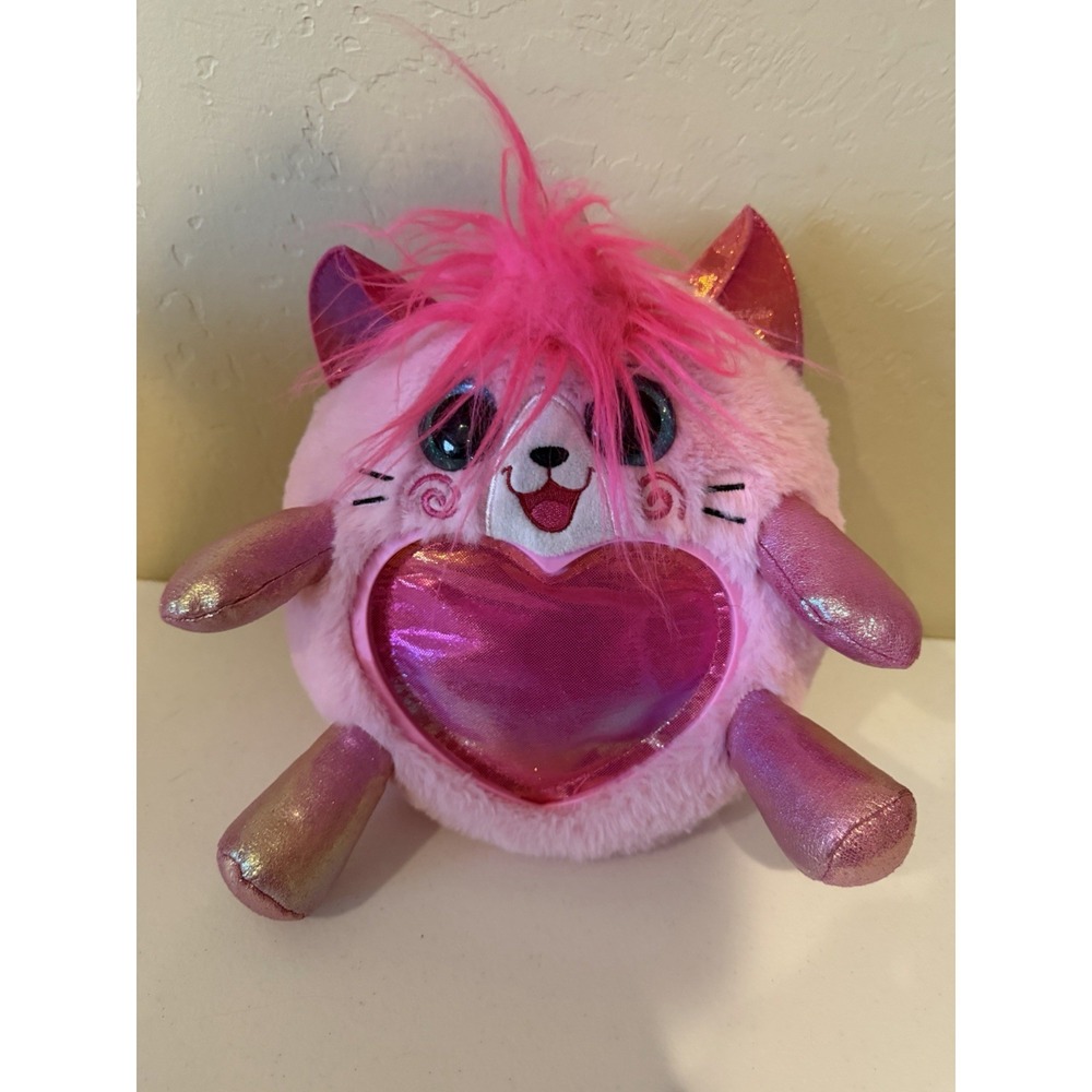 ZURU Pink Plush Unicorn Cat Heart Belly Wings Stuffed Animal 8" Toy